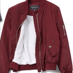 Kids Unisex Burgundy Bomber Jacket